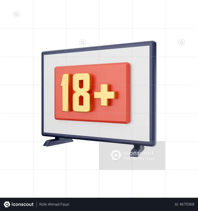 18 Plus Channel  3D Illustration