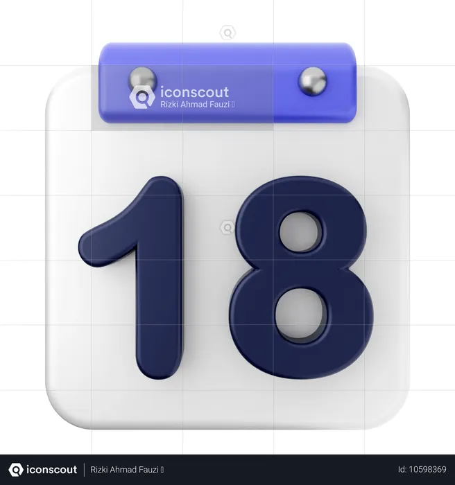 18e calendrier  3D Icon