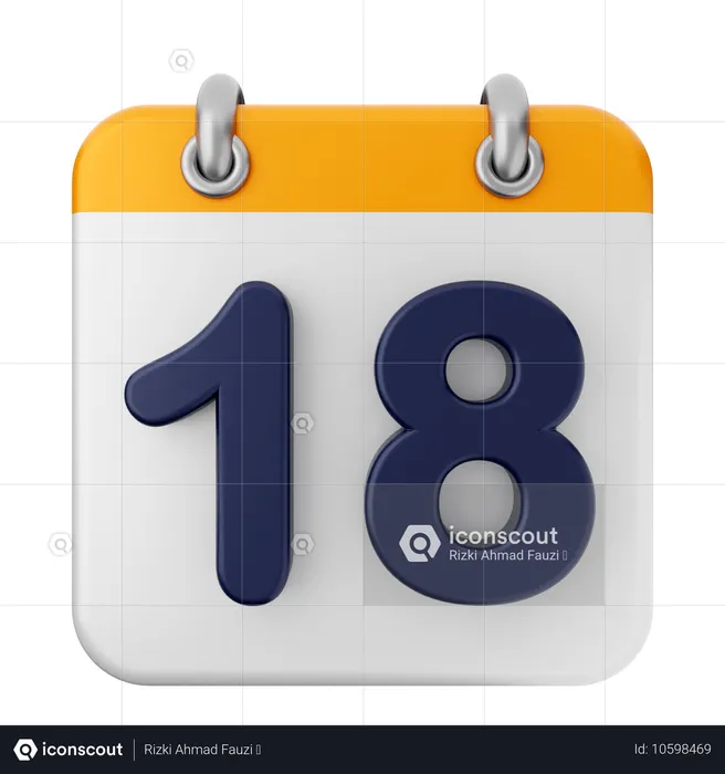 18e calendrier  3D Icon