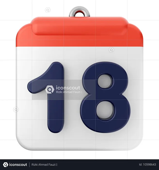 18e calendrier  3D Icon