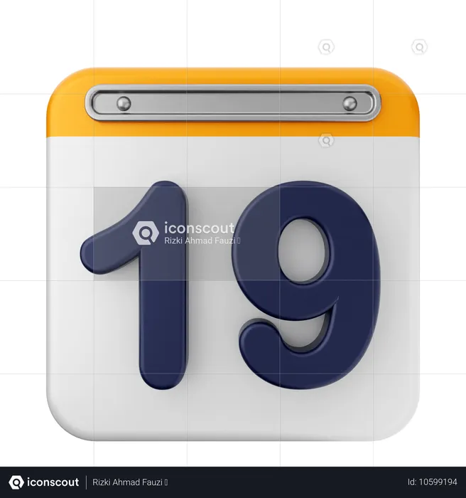 Calendario 19  3D Icon