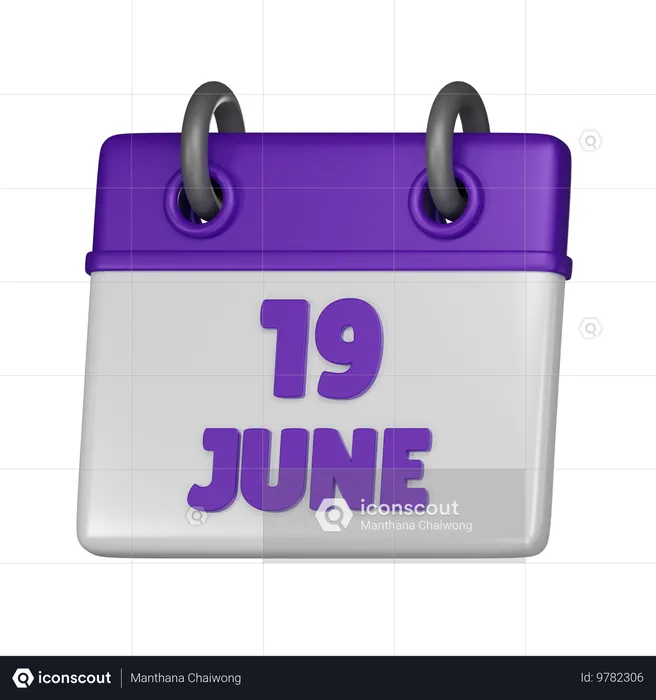 19 de junho  3D Icon