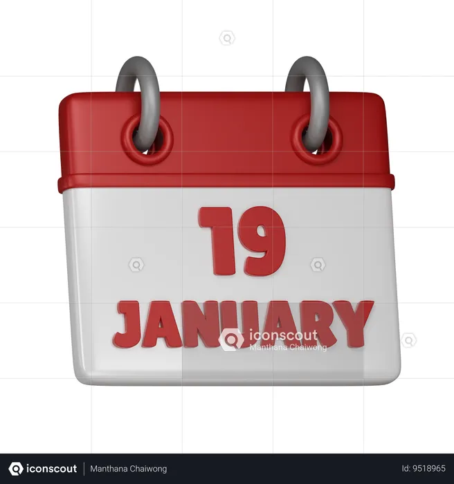 19 de enero  3D Icon