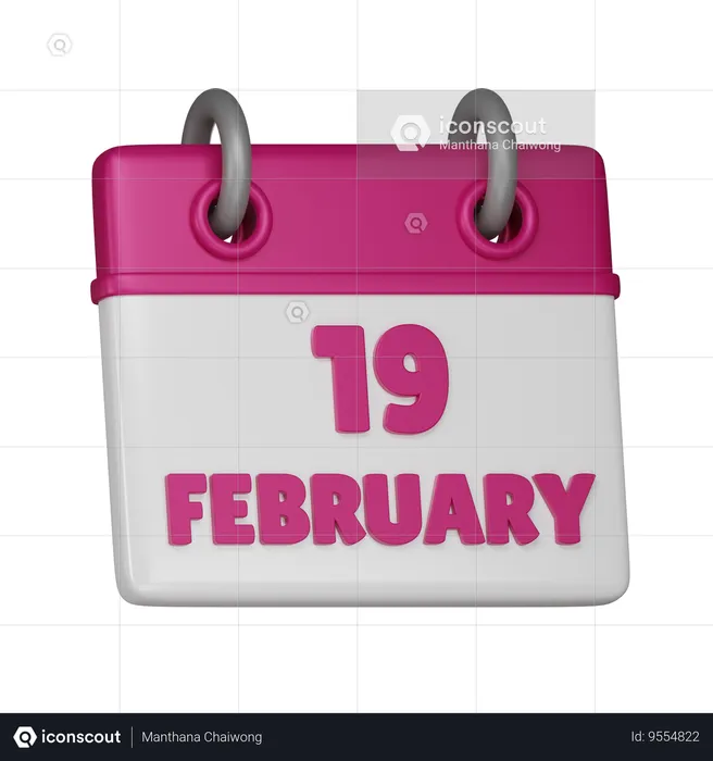 19 February  3D Icon