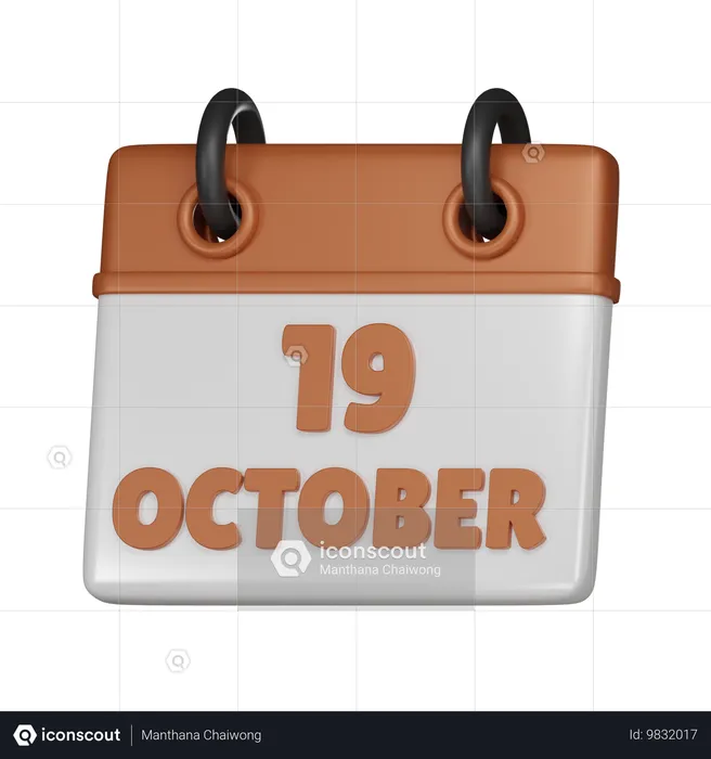 19. Oktober  3D Icon