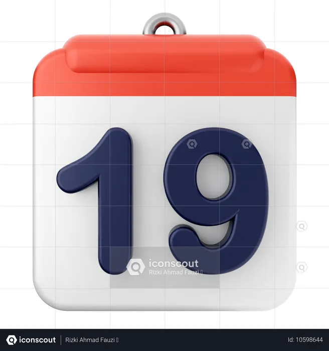 19e calendrier  3D Icon