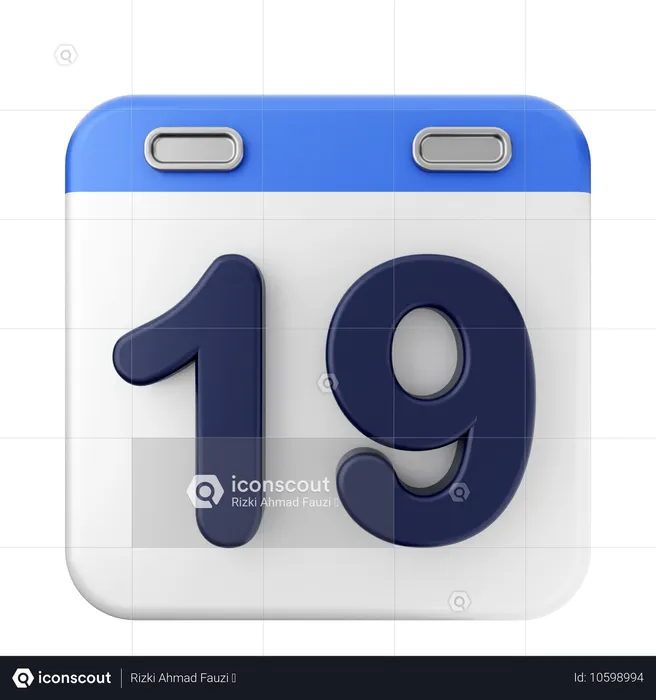 19º calendário  3D Icon