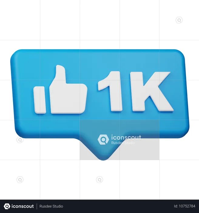 1k いいね  3D Icon