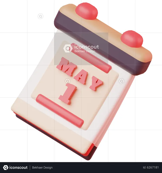 1st May  3D Icon