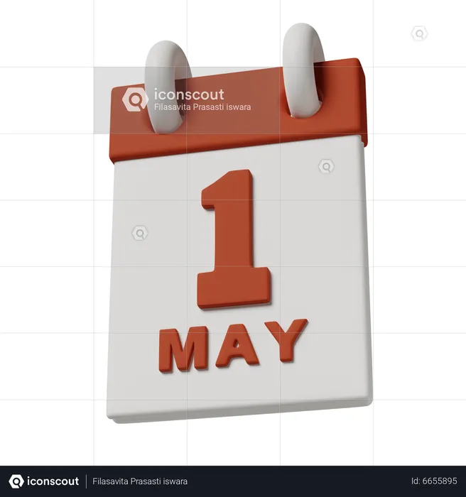 1st May  3D Icon