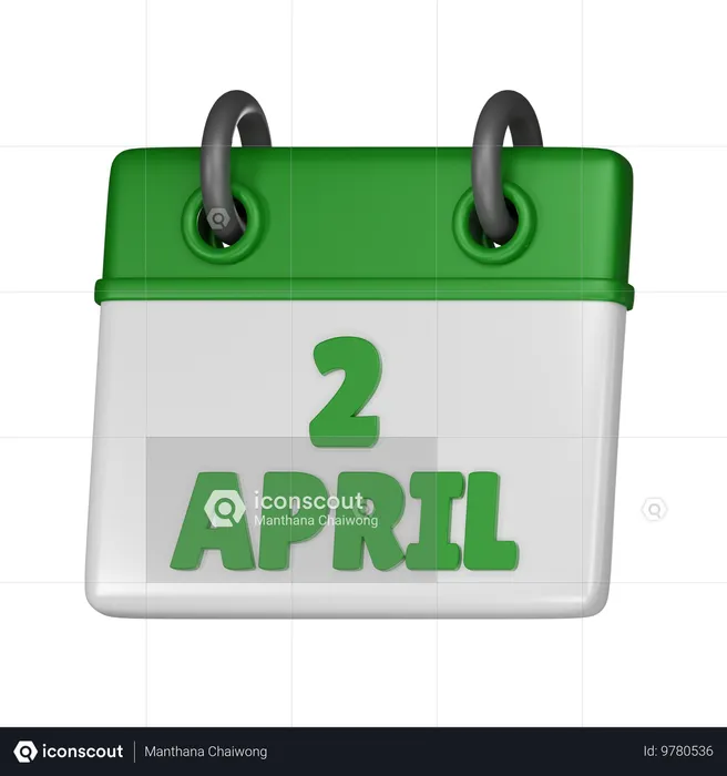 2. April  3D Icon