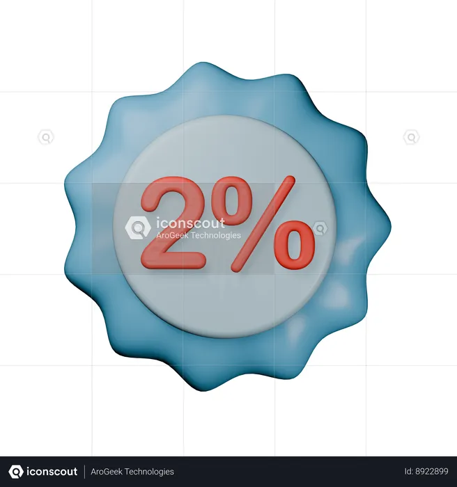 Badge de réduction de 2 %  3D Icon