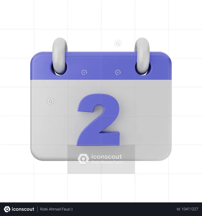 2 Date Calendar  3D Icon