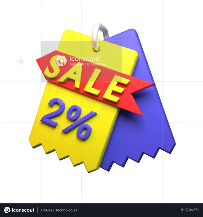 2% Discount  3D Icon
