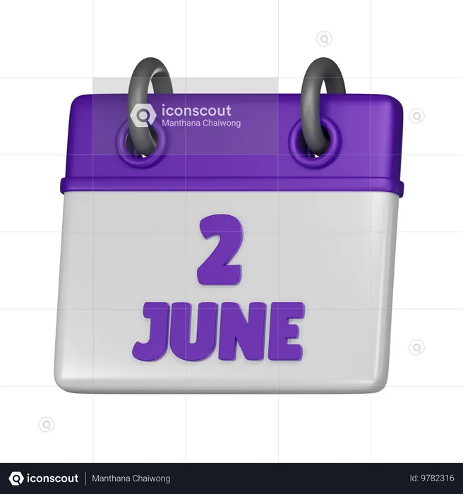 2 June  3D Icon