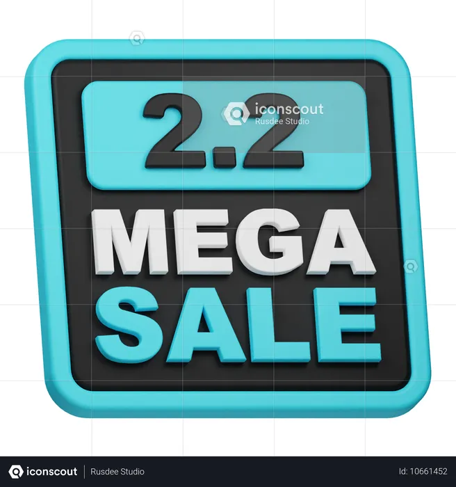 2 2 Mega Sale  3D Icon