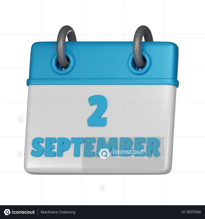 2 September  3D Icon