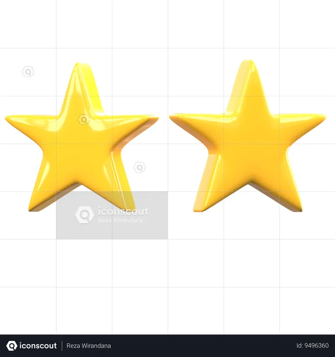 2 Star Rating  3D Icon