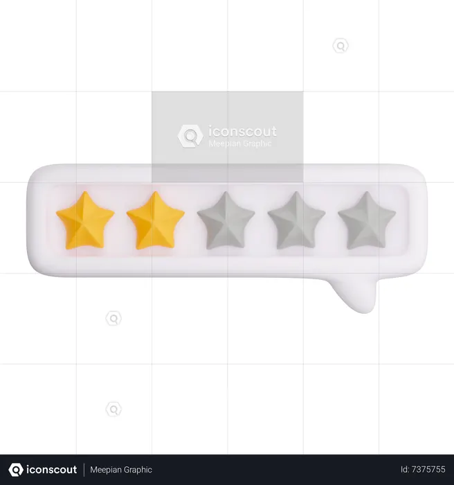 2 Star Rating  3D Icon
