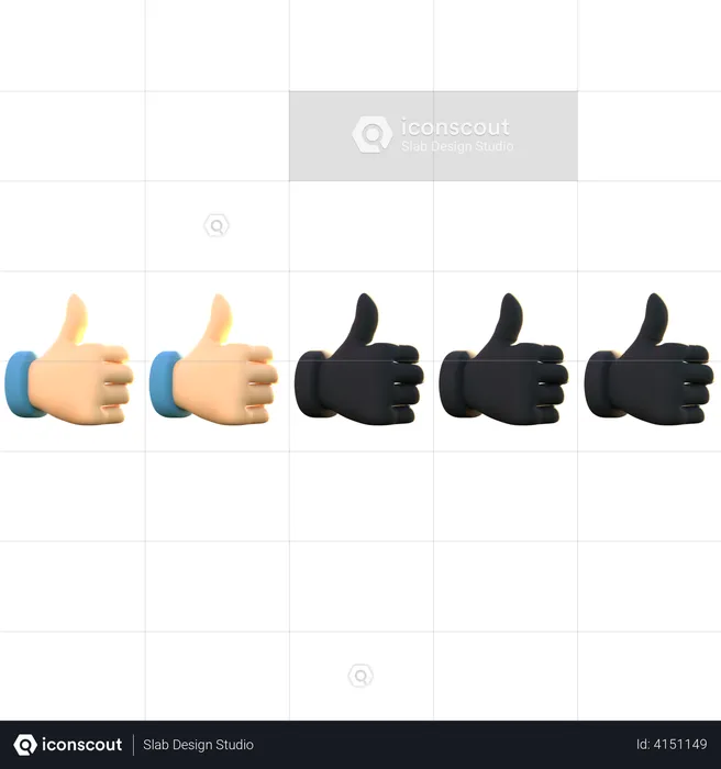 2 Thumb Rating Emoji 3D Illustration
