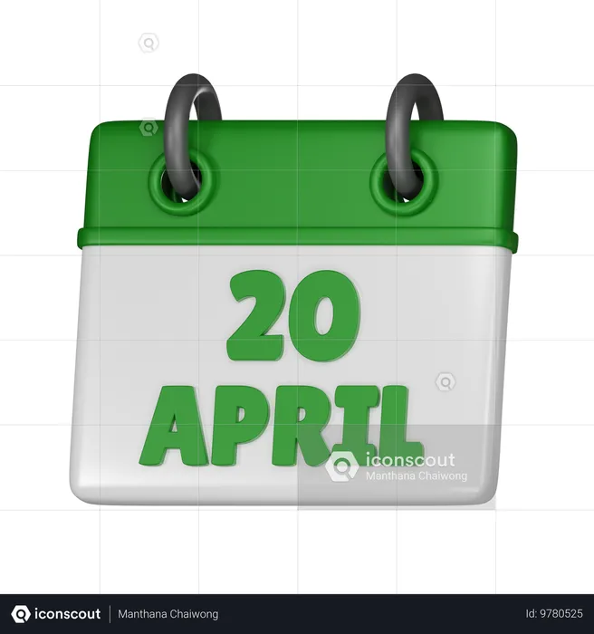 20 de abril  3D Icon