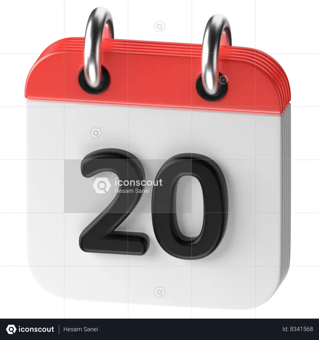 20 Date  3D Icon