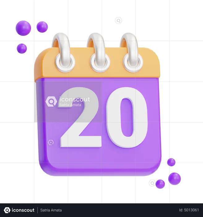 20 Datum  3D Icon