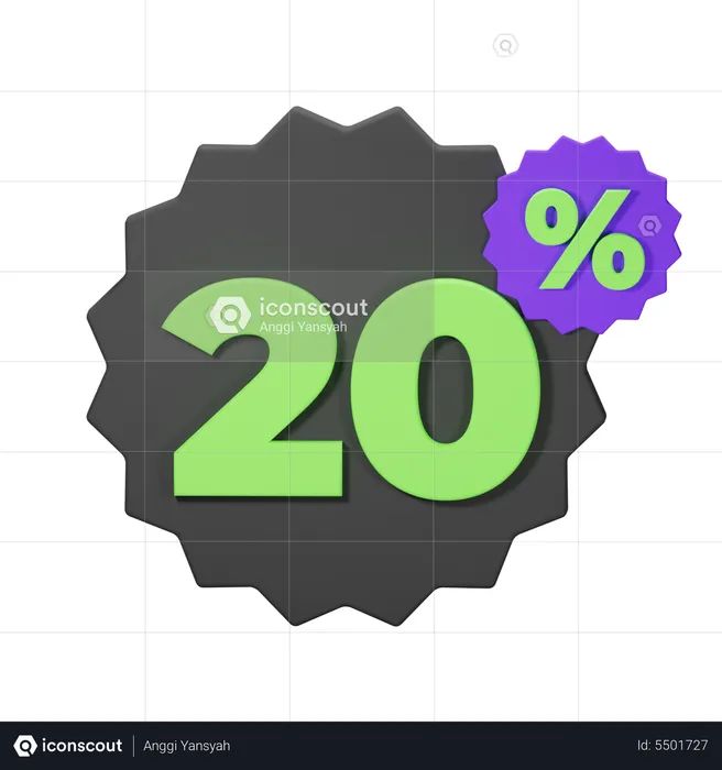 20% discount  3D Icon