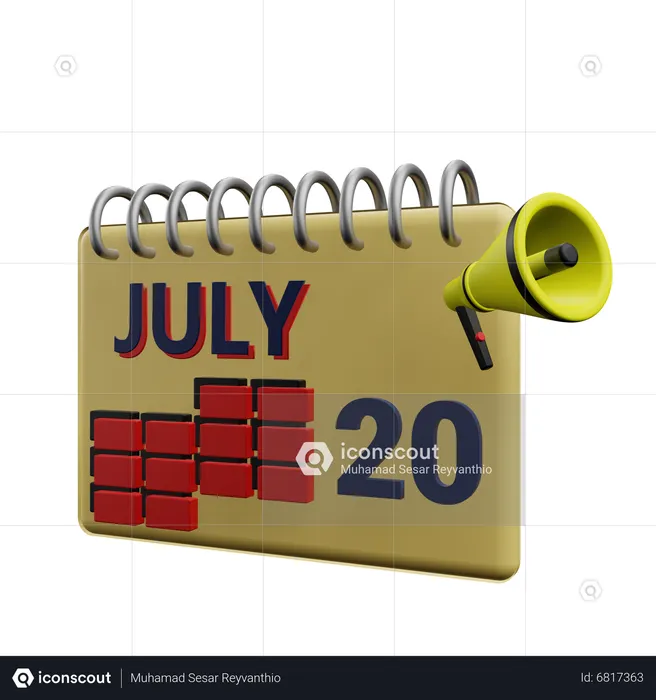 20 july  3D Icon