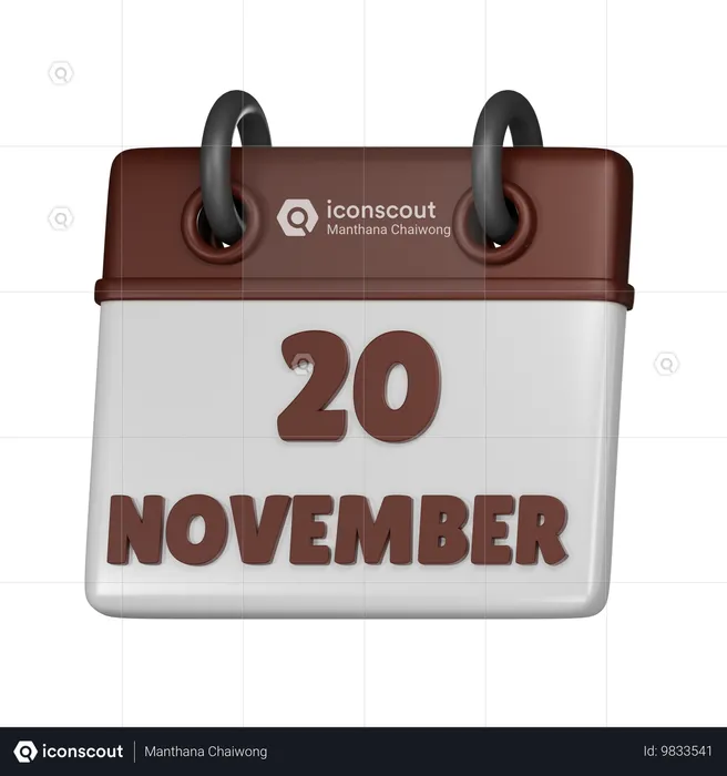 20. November  3D Icon