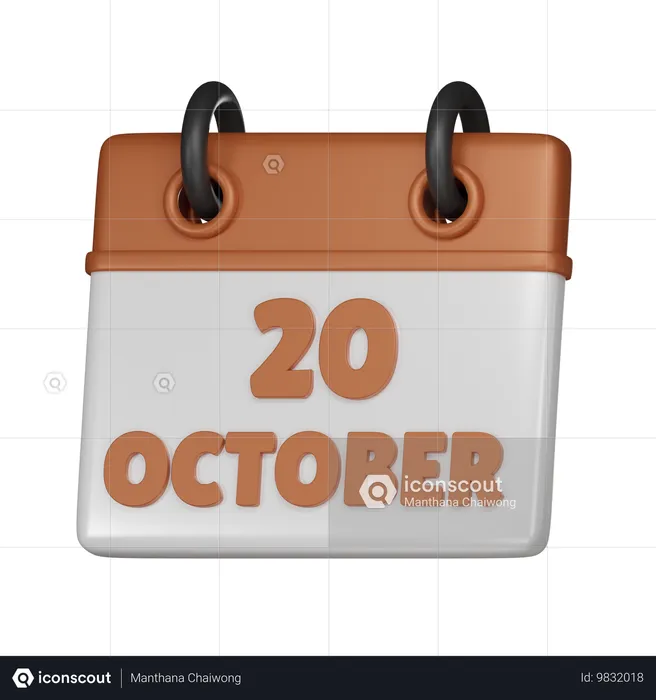 20 October  3D Icon