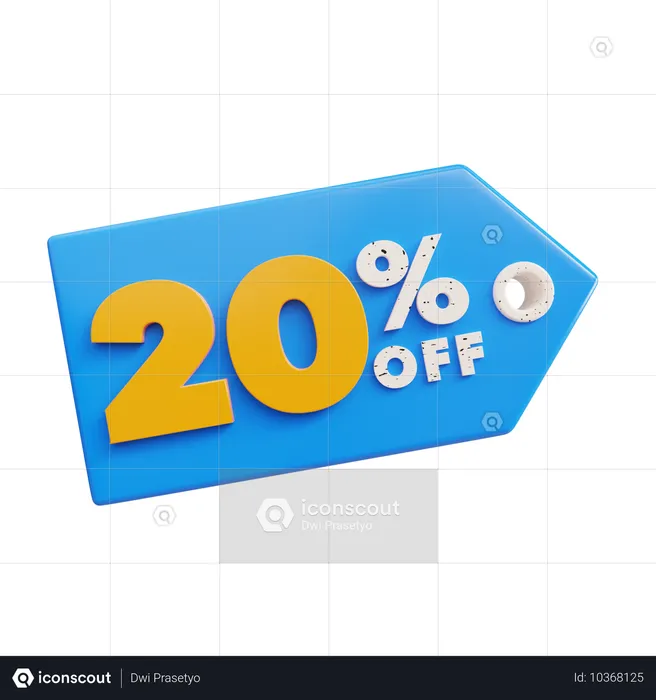 20% 할인  3D Icon