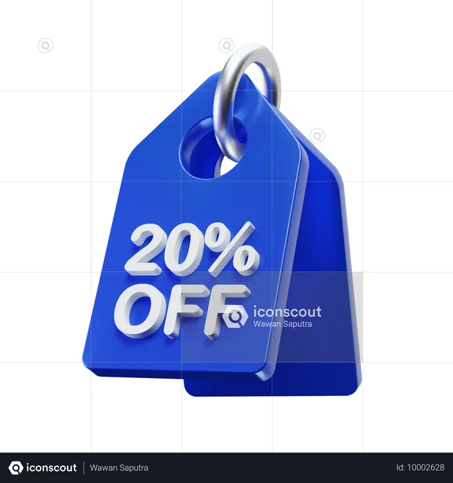 20%オフタグ  3D Icon