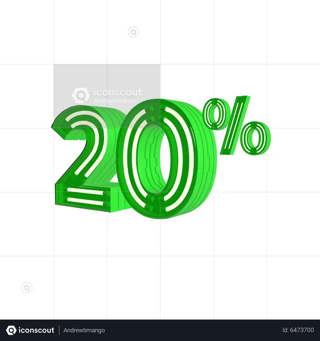 20 Percent Discount  3D Icon