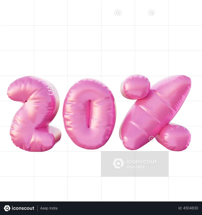 20 Percent Discount Balloon  3D Illustration