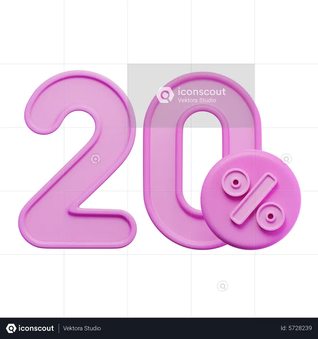 20 porcento  3D Icon