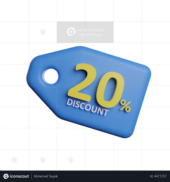 20 por cento de desconto  3D Illustration