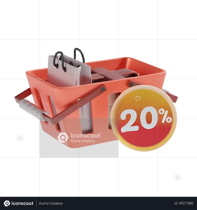 20 por ciento  3D Icon