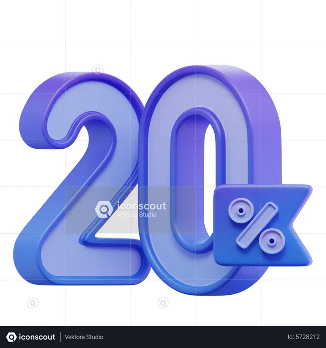 20 Prozent  3D Icon