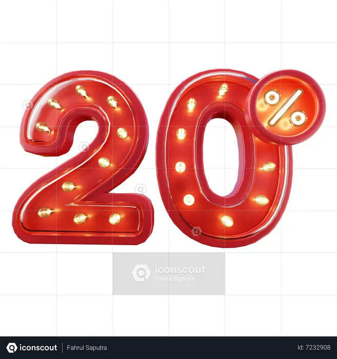 20% Rabattverkauf  3D Icon