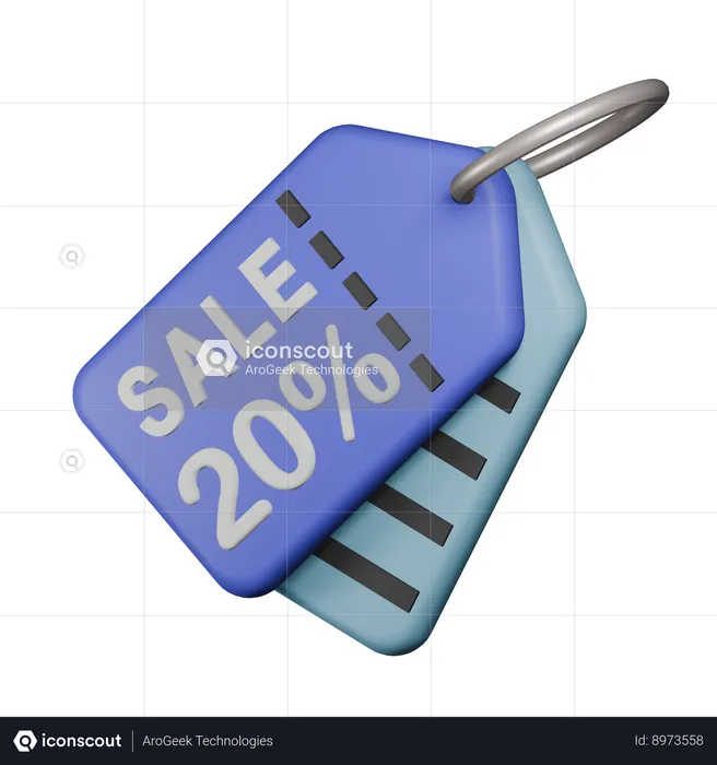 20% Etiqueta de venta  3D Icon