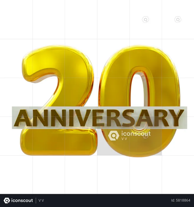 20 Year Anniversary  3D Icon