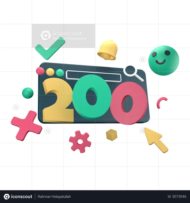 200 erfolgreicher Fehler  3D Icon