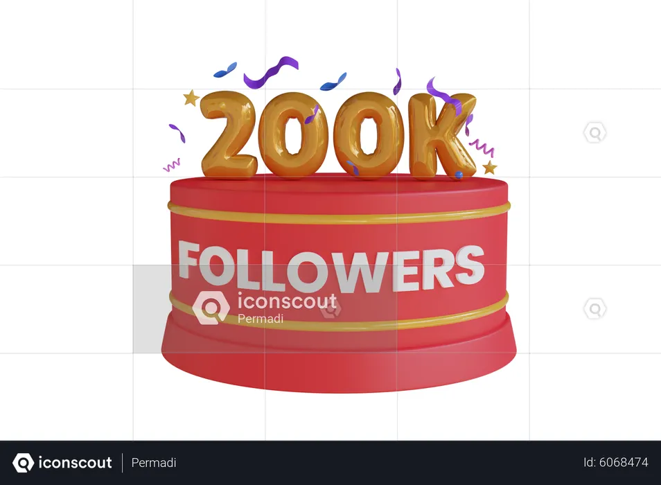 200K  3D Icon