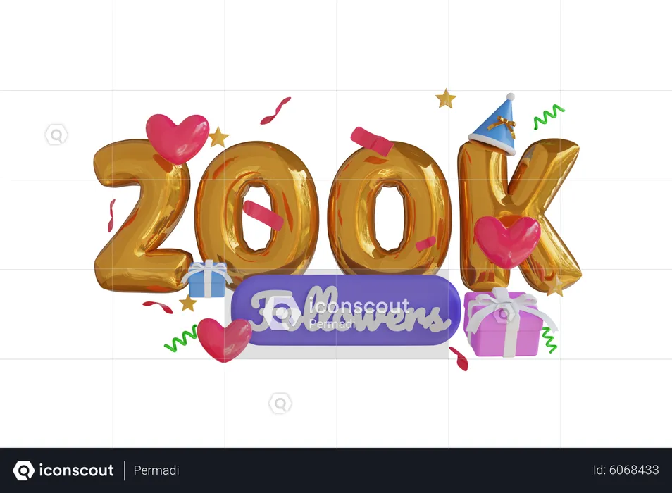 200K  3D Icon