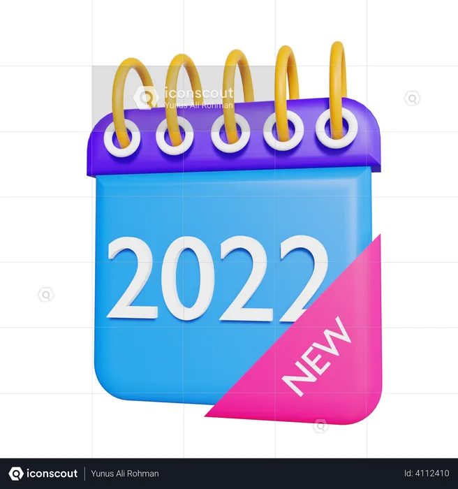 2022 calendar  3D Illustration