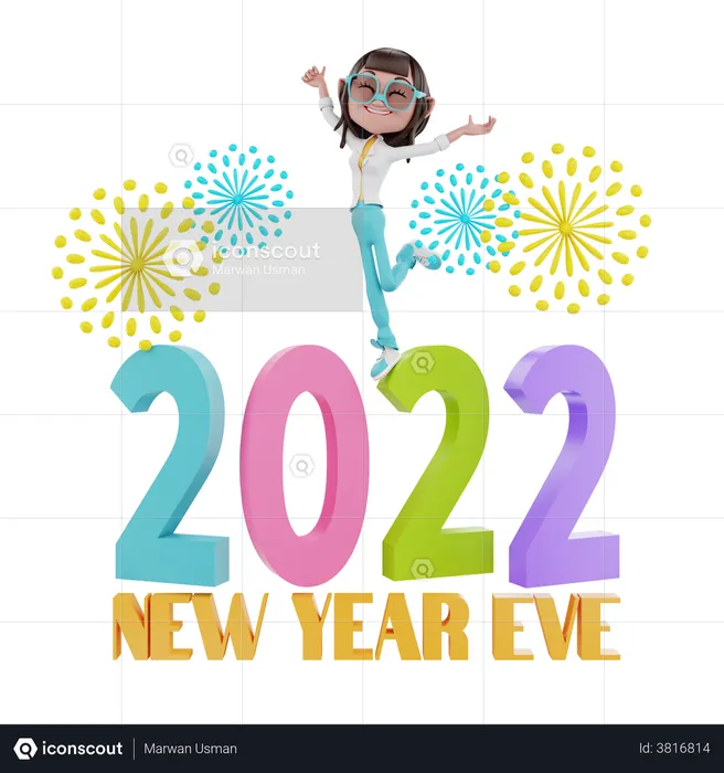 Silvester 2022  3D Illustration