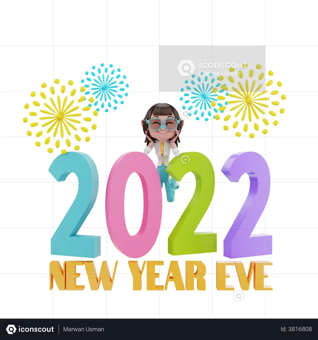 Silvester 2022  3D Illustration