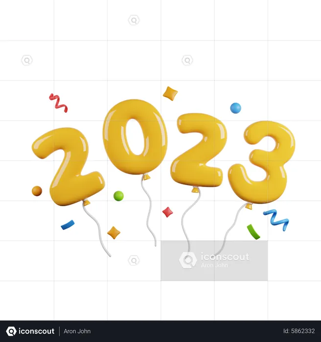 2023 Balloon  3D Icon