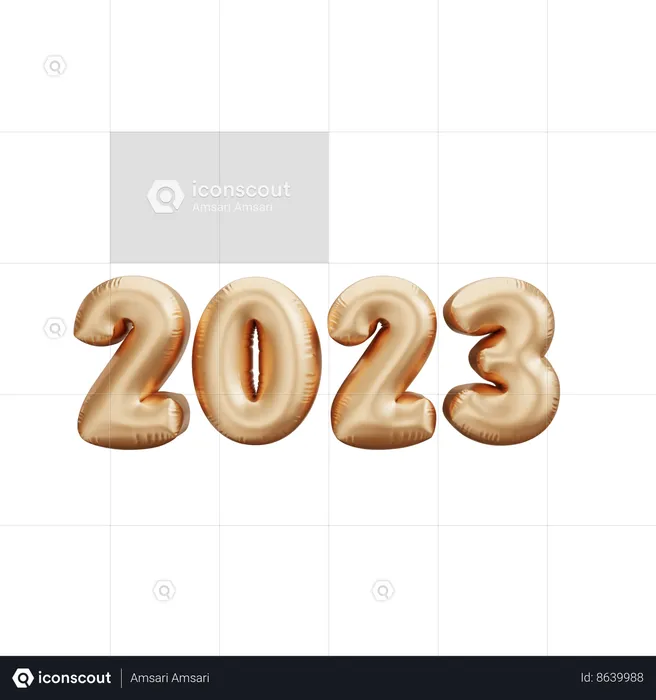 2023 Balloons  3D Icon
